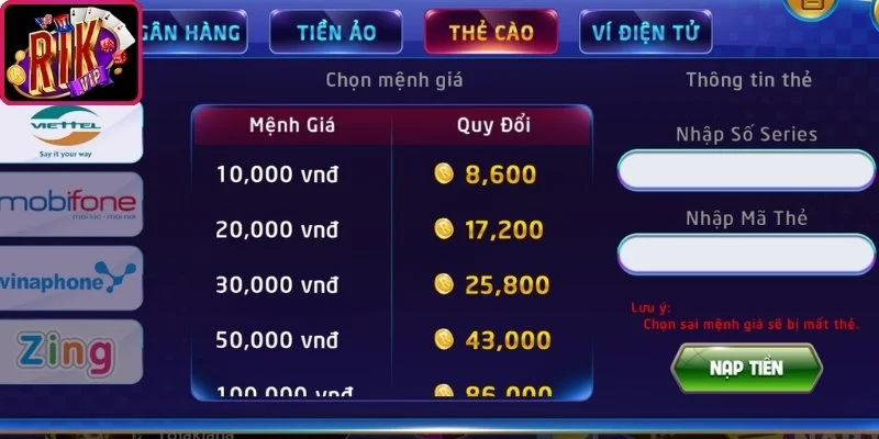 Nạp Tiền Rikvip Thông Qua Các Phương Thức Mới Nhất 2026 3 Những điểm cần ghi nhớ để nạp tiền Rikvip hạn chế lỗi