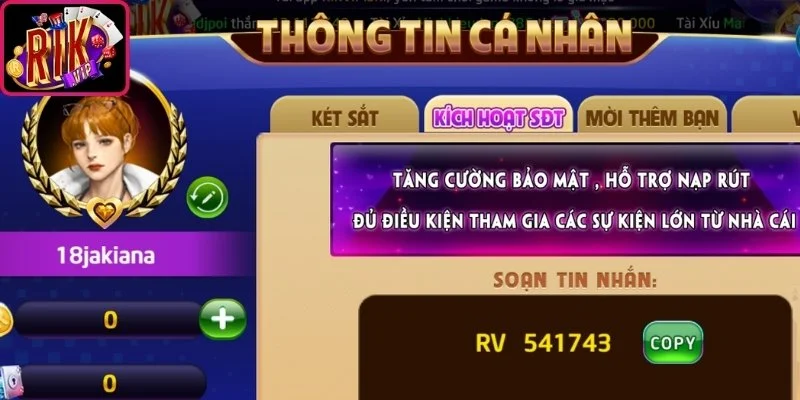 Đăng Nhập Rikvip – Hướng Dẫn Truy Cập Tài Khoản An Toàn 1 Tài khoản kích hoạt thành công