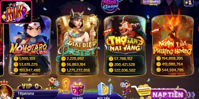 Tổng quát sảnh Nổ Hũ Rikvip đẳng cấp
